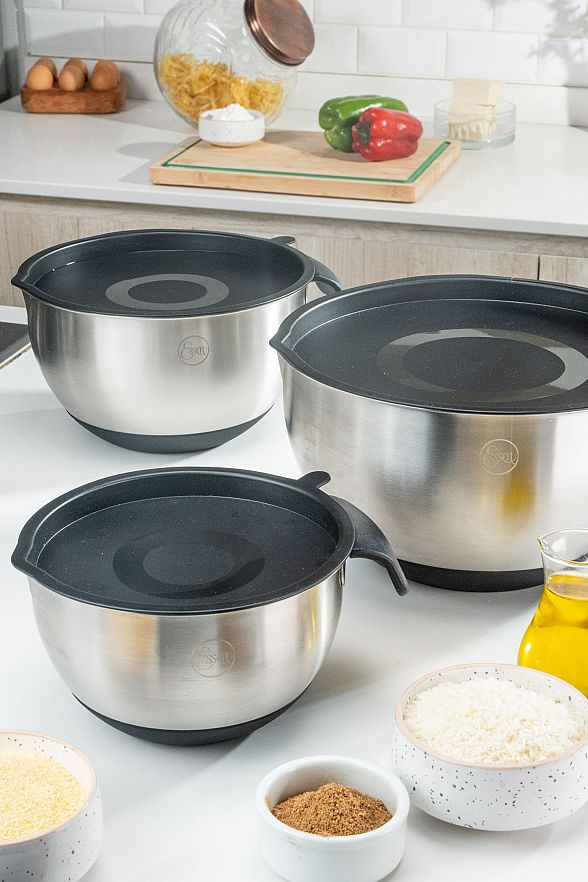 Set Bowls de Acero con tapa